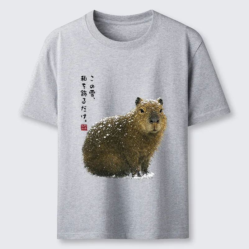 Tokyo-Tiger Snow Adorns Me: Capybara Serenity Classic T-Shirt