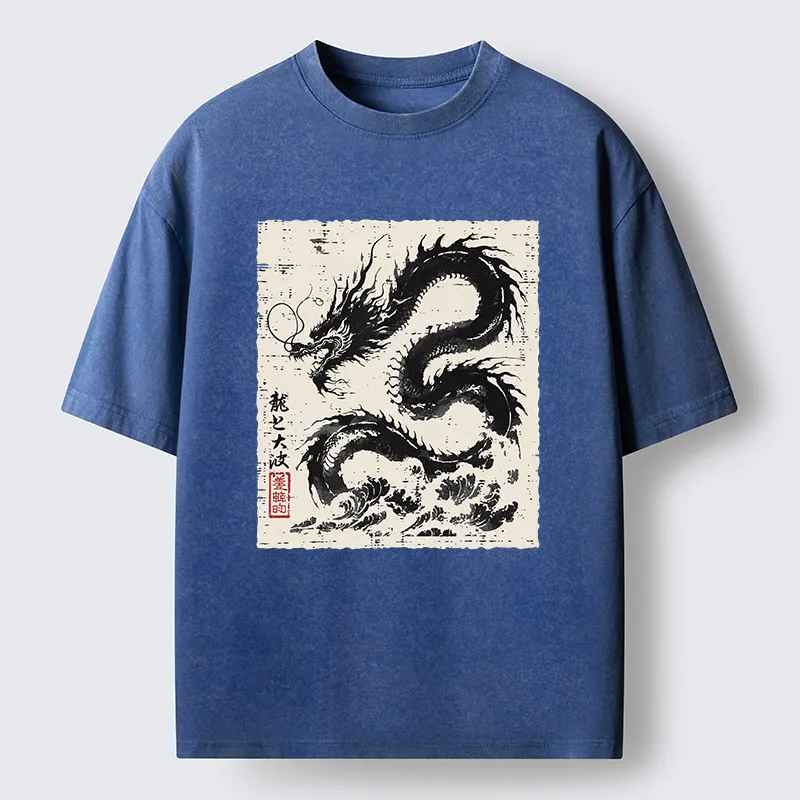 Tokyo-Tiger Black Dragon Washed T-Shirt