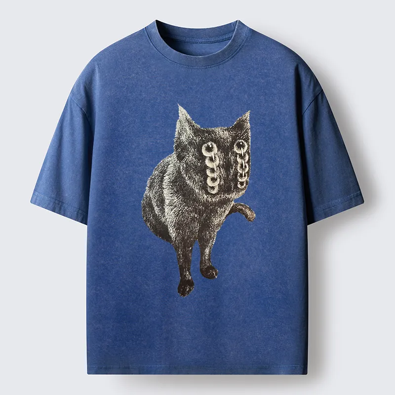 Tokyo-Tiger Fast-moving Cat Washed T-Shirt