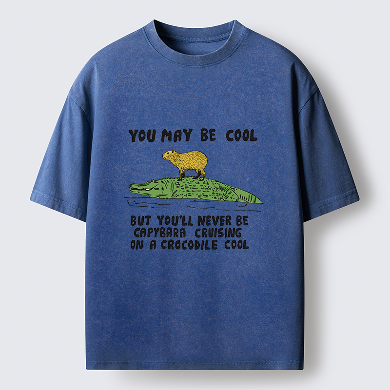 Tokyo-Tiger Cool Capybara Funny Washed T-Shirt