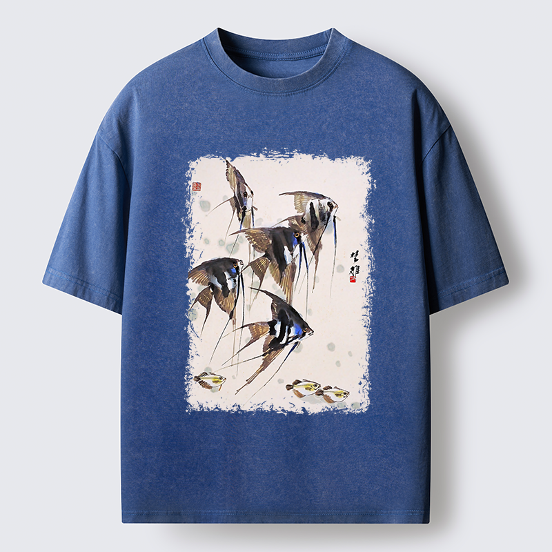 Tokyo-Tiger Tropical Fish Washed T-Shirt