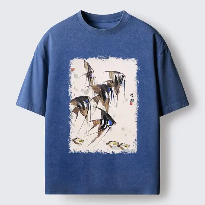 Tokyo-Tiger Tropical Fish Washed T-Shirt