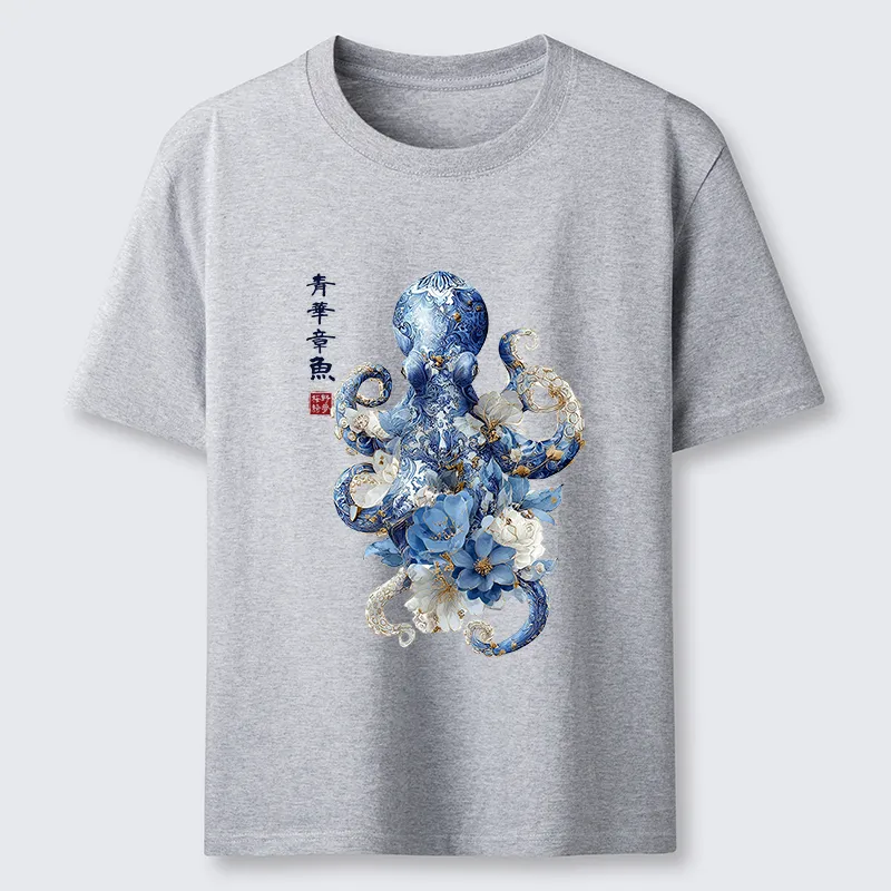 Tokyo-Tiger Porcelain Blossom Octopus Classic T-Shirt