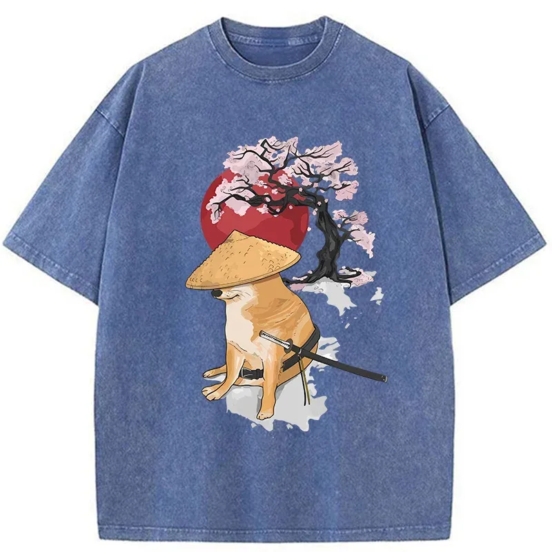 Tokyo-Tiger Vintage Japanese Shiba Inu Washed T-Shirt
