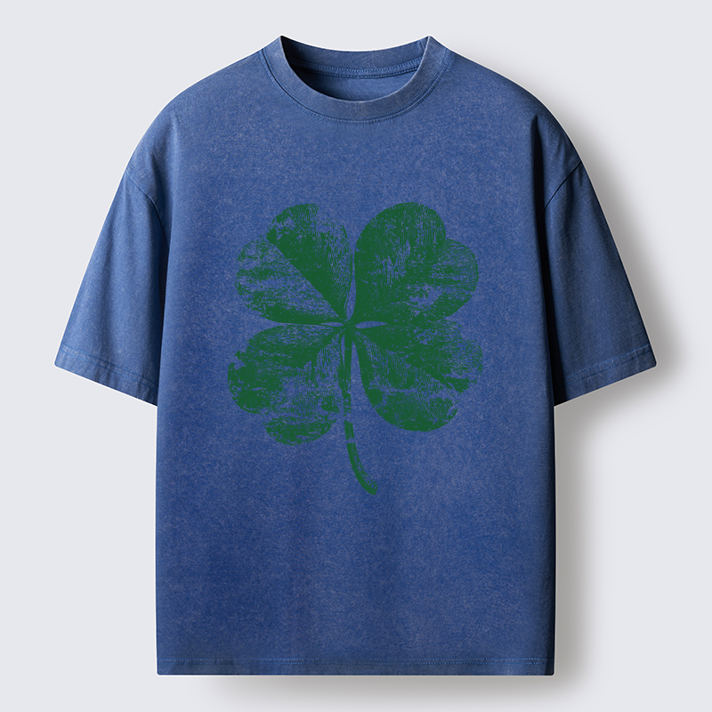 Tokyo-Tiger Lucky Four-leaf Clover Of St. Patrick's Day Washed T-Shirt
