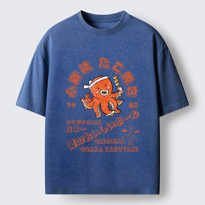 Tokyo-Tiger Delicious Takoyaki Washed T-Shirt