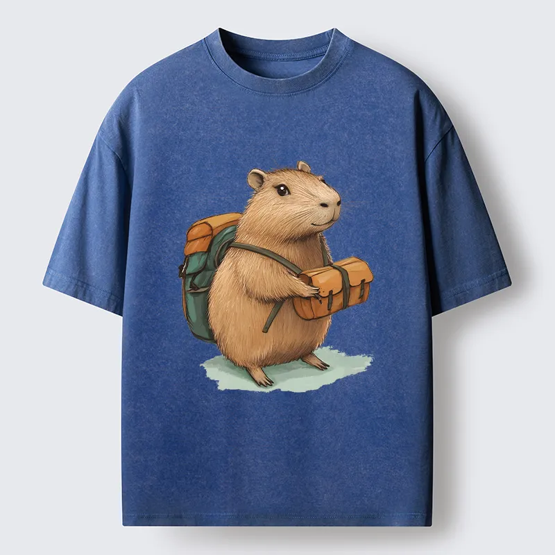 Tokyo-Tiger Traveling Capybara Washed T-Shirt
