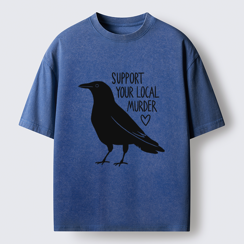 Tokyo-Tiger Support Your Local Murder Washed T-Shirt