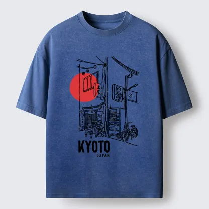 Tokyo-Tiger Kyoto Travel Street Washed T-Shirt
