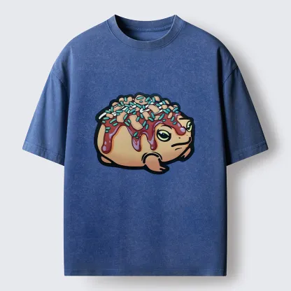 Tokyo-Tiger Takoyaki Frog Washed T-Shirt