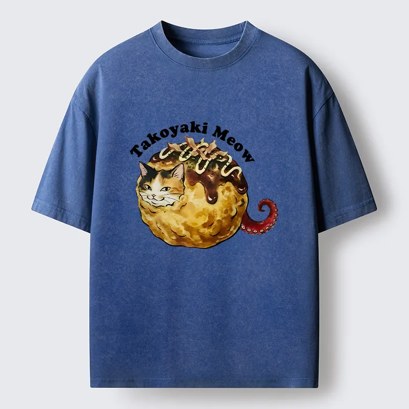 Tokyo-Tiger Takoyaki Meow Washed T-Shirt