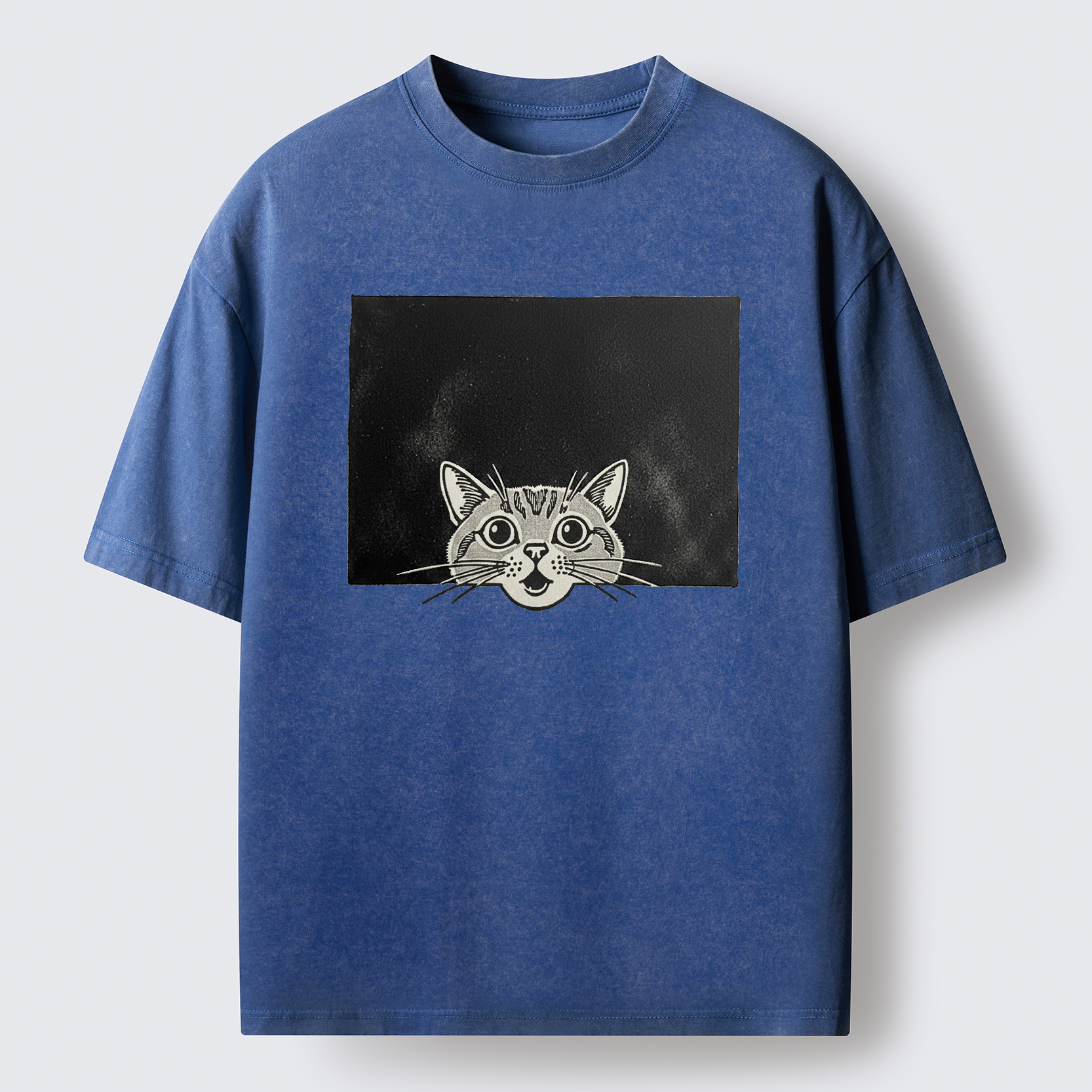 Tokyo-Tiger Surprised Cat Washed T-Shirt
