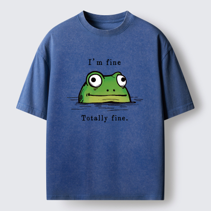 Tokyo-Tiger Totally Fine frog Washed T-Shirt