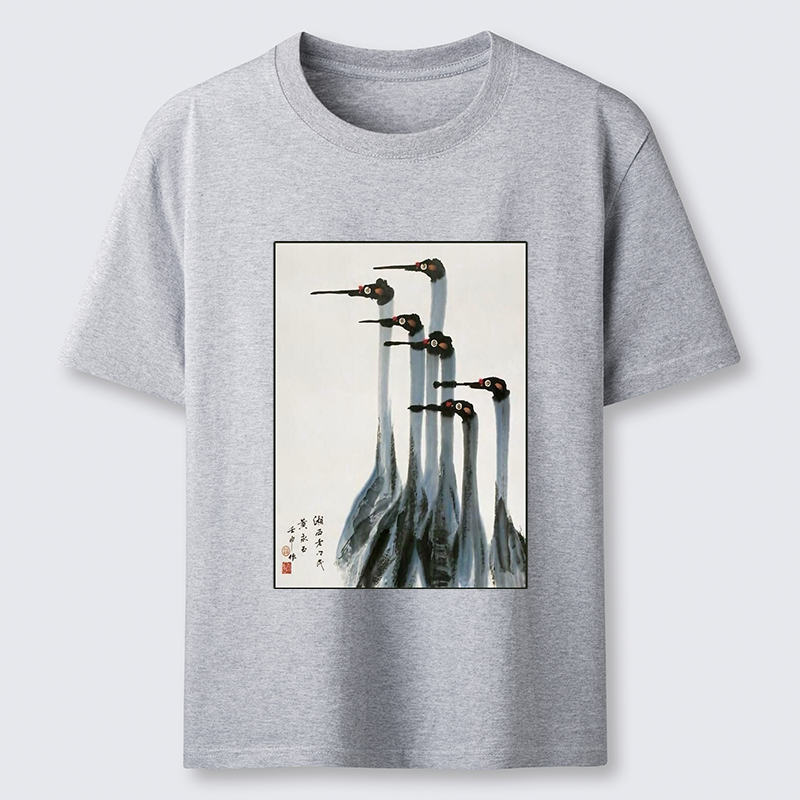 Tokyo-Tiger Retro Crane Painting Classic T-Shirt