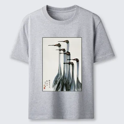Tokyo-Tiger Retro Crane Painting Classic T-Shirt