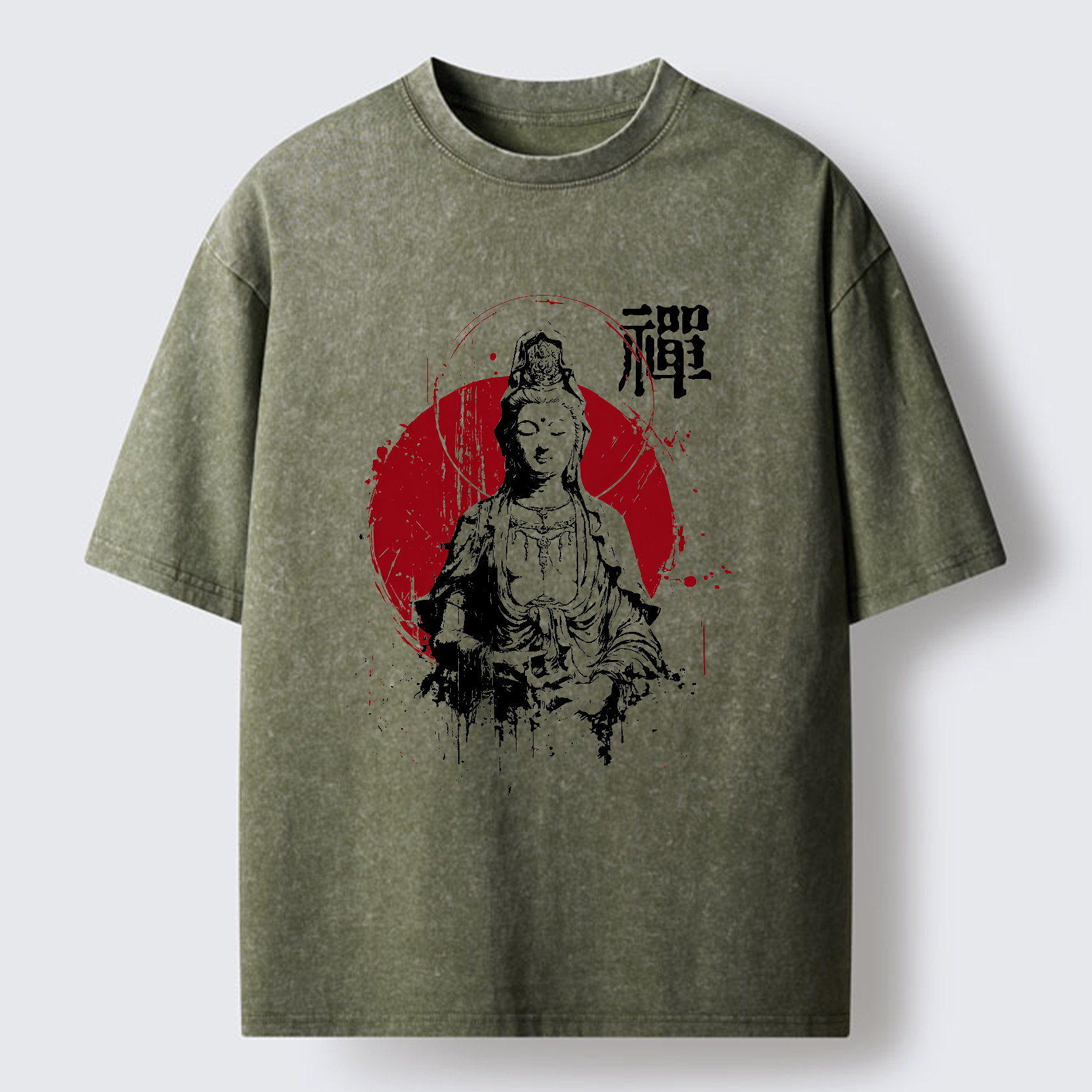 Tokyo-Tiger Zen Guanyin Washed T-Shirt
