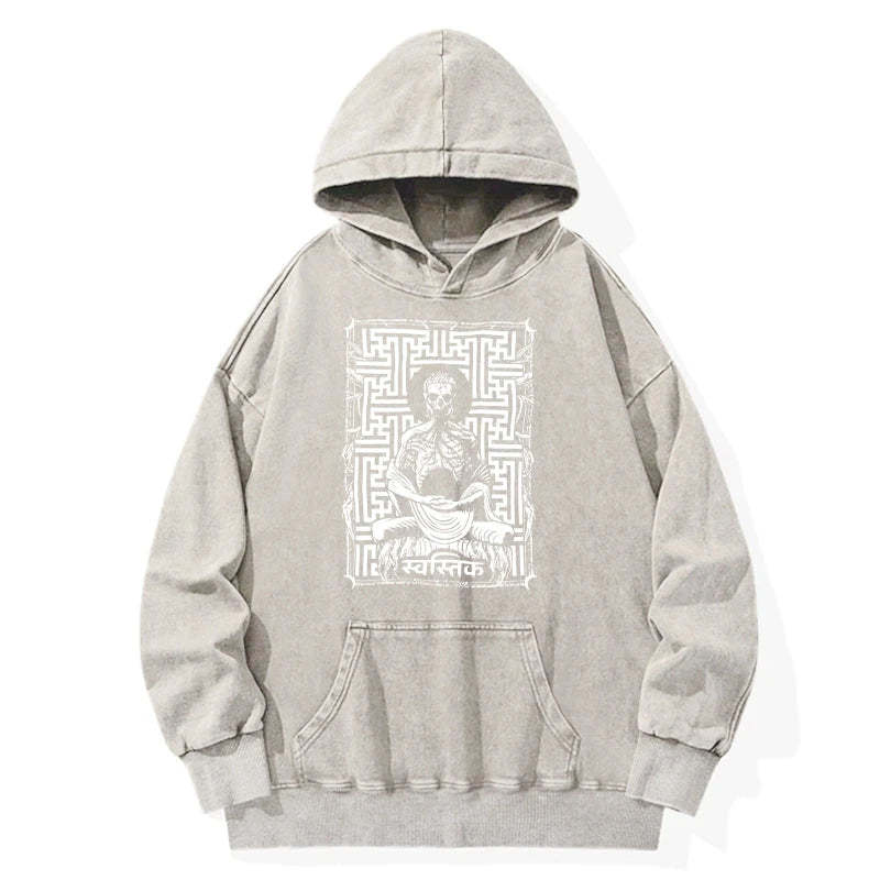 Tokyo-Tiger Sayagata Buddha Graphic Washed Hoodie