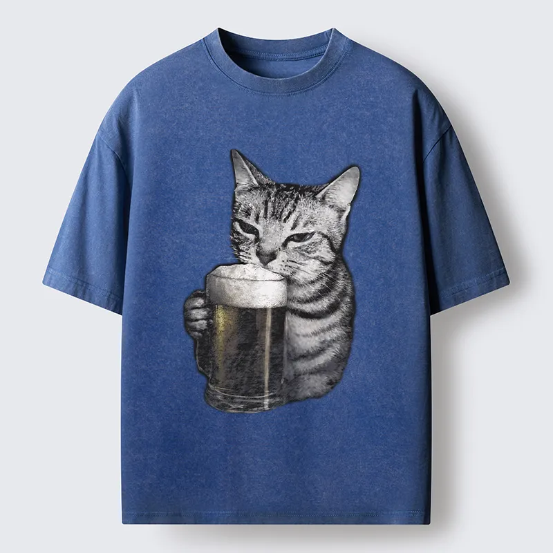 Tokyo-Tiger Cheers With The Cat Washed T-Shirt