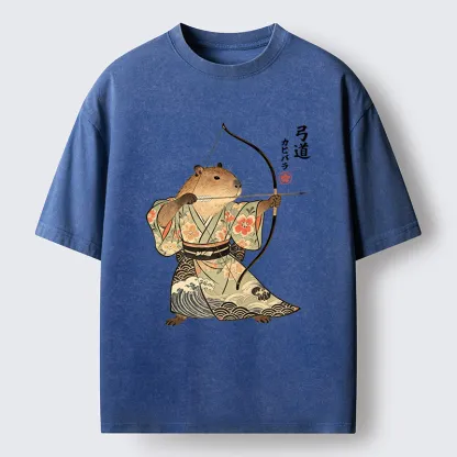 Tokyo-Tiger Capybara Archery Washed T-Shirt