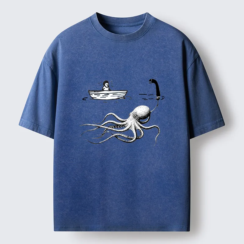 Tokyo-Tiger Octopus Camouflage Washed T-Shirt