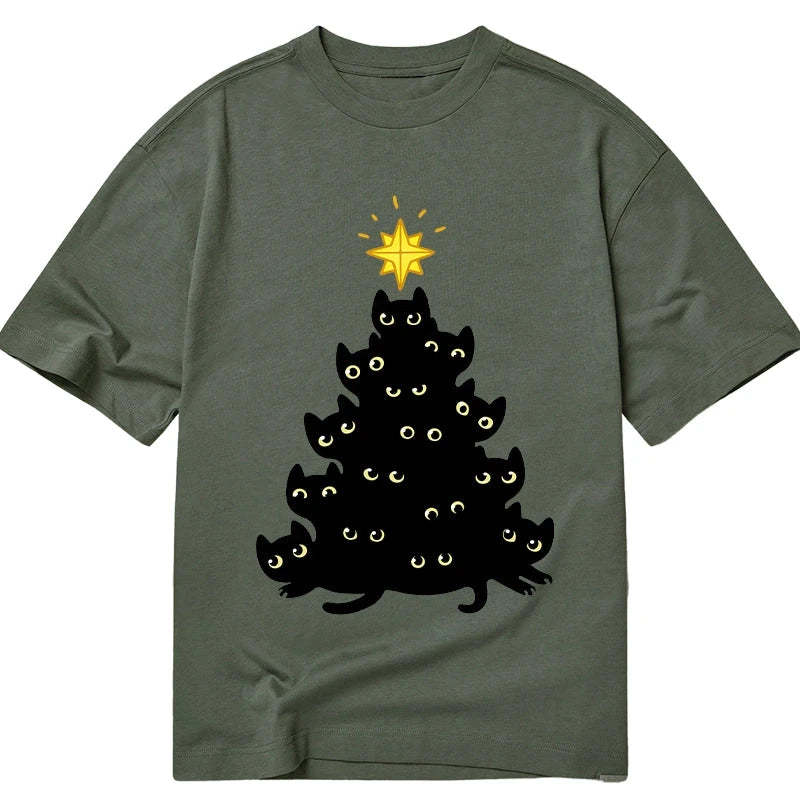 Tokyo-Tiger Black Cat Christmas Tree Classic T-Shirt