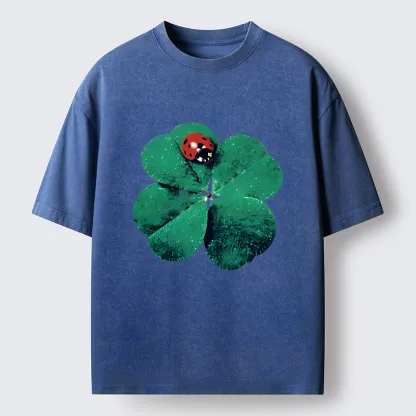 Tokyo-Tiger Ladybug And Lucky Clover Washed T-Shirt