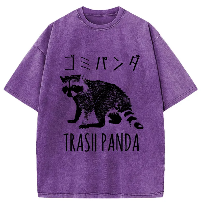 Tokyo-Tiger Funny Trash Panda Washed T-Shirt