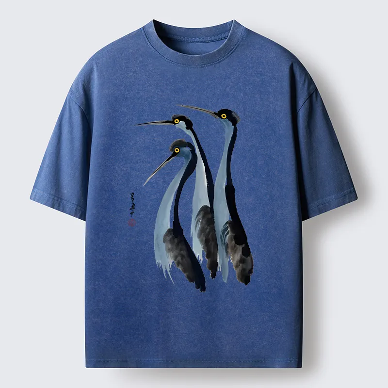 Tokyo-Tiger Blue Crane Washed T-Shirt