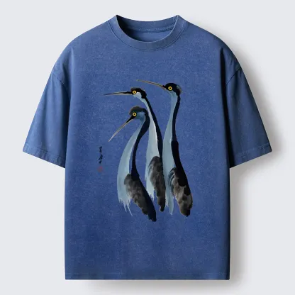 Tokyo-Tiger Blue Crane Washed T-Shirt