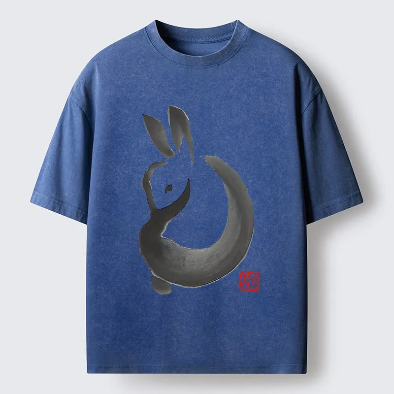 Tokyo-Tiger Ink Rabbit Washed T-Shirt