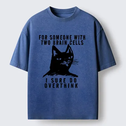 Tokyo-Tiger Overthinking Cat Washed T-Shirt