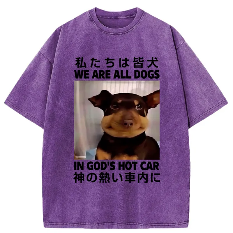 Tokyo-Tiger We Are All Dogs In God's Hot Car Washed T-Shirt