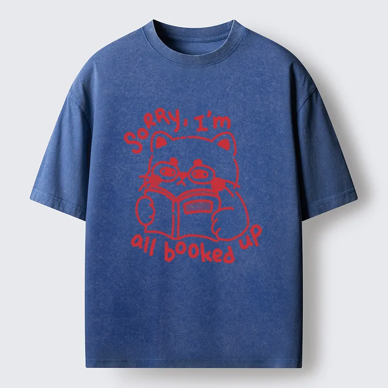 Tokyo-Tiger Booked Up Cat Washed T-Shirt