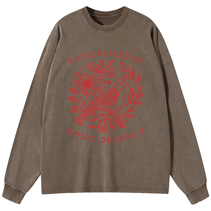 Tokyo-Tiger Pigeon That Was Moved Washed Long Sleeve T-Shirt