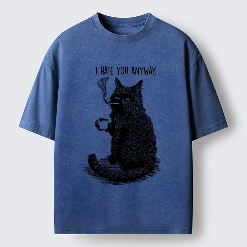 Tokyo-Tiger Cat Hate You Washed T-Shirt
