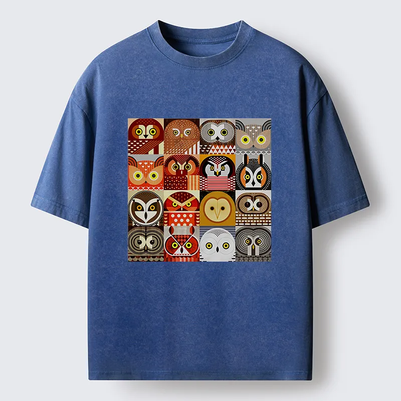 Tokyo-Tiger All Kinds Of Owls Washed T-Shirt