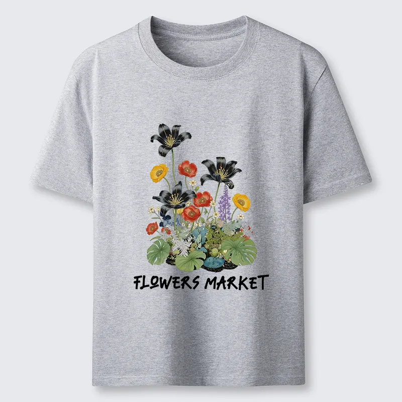 Tokyo-Tiger Beautiful Flowers Market Classic T-Shirt