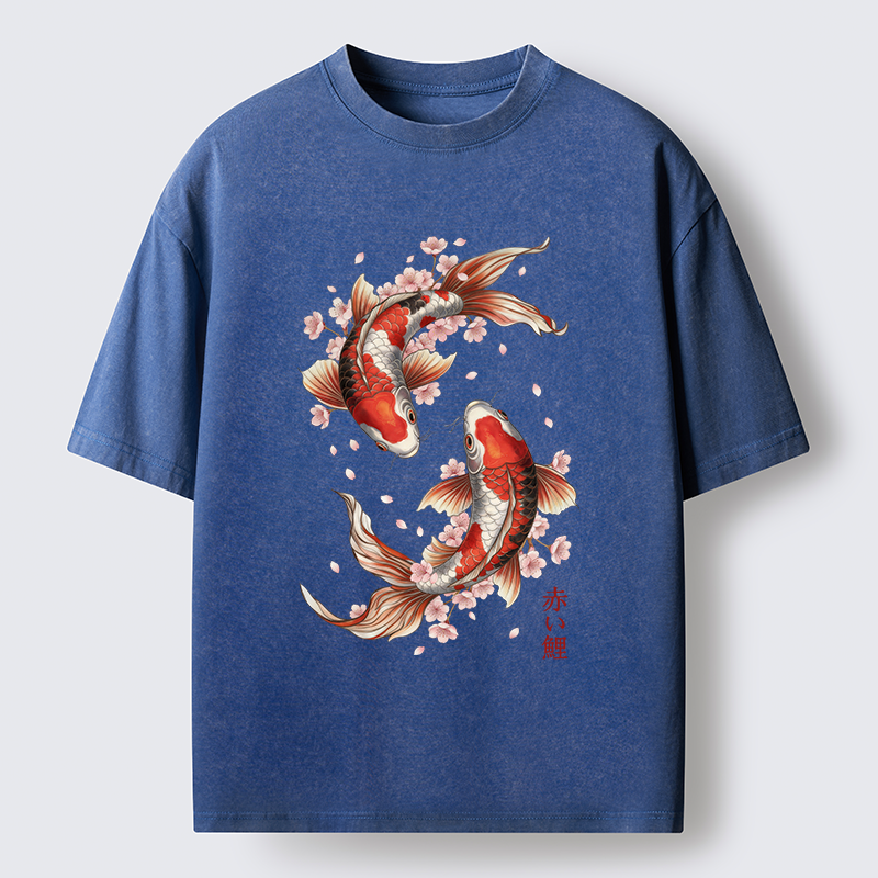 Tokyo-Tiger Twin Koi Washed T-Shirt
