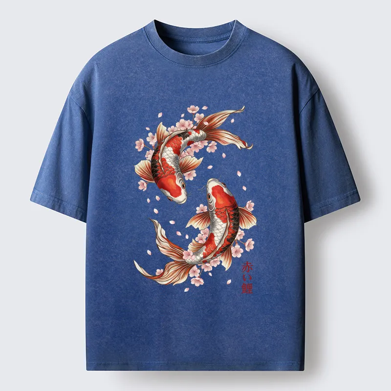 Tokyo-Tiger Twin Koi Washed T-Shirt
