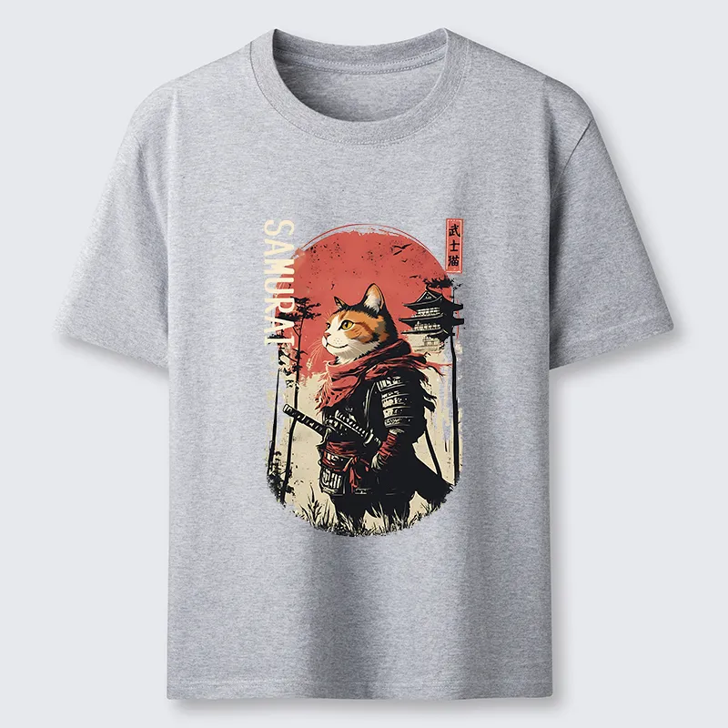 Tokyo-Tiger Lonely Cat Japanese Samurai Classic T-Shirt