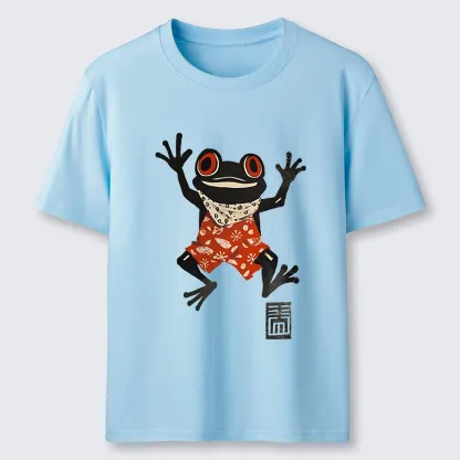 Tokyo-Tiger Japanese Happy Frog Ukiyoe Classic T-Shirt