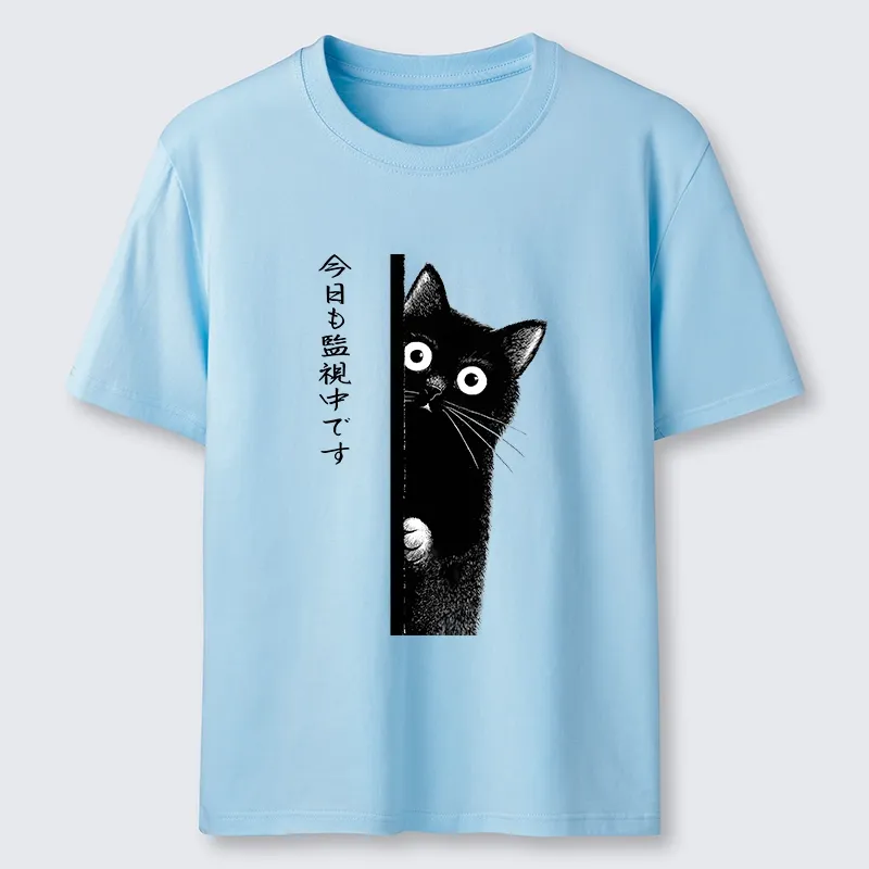 Tokyo-Tiger A Black Cat Is Watching You Classic T-Shirt