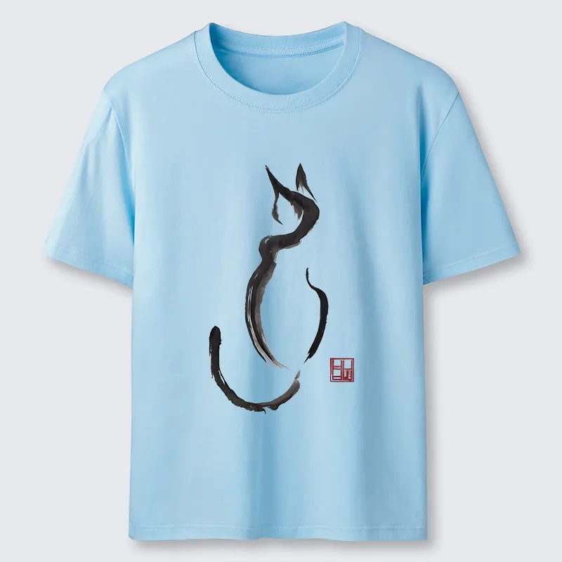 Tokyo-Tiger Minimalist Cat Ink Classic T-Shirt
