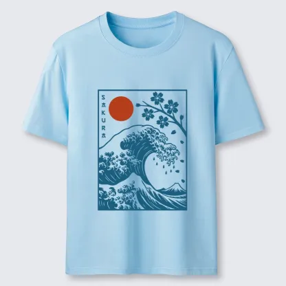 Tokyo-Tiger Japanese The Great Wave And Sakura Classic T-Shirt
