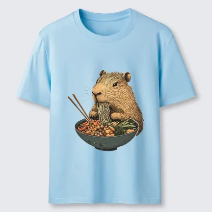 Tokyo-Tiger Capybara Eating Ramen Funny Classic T-Shirt