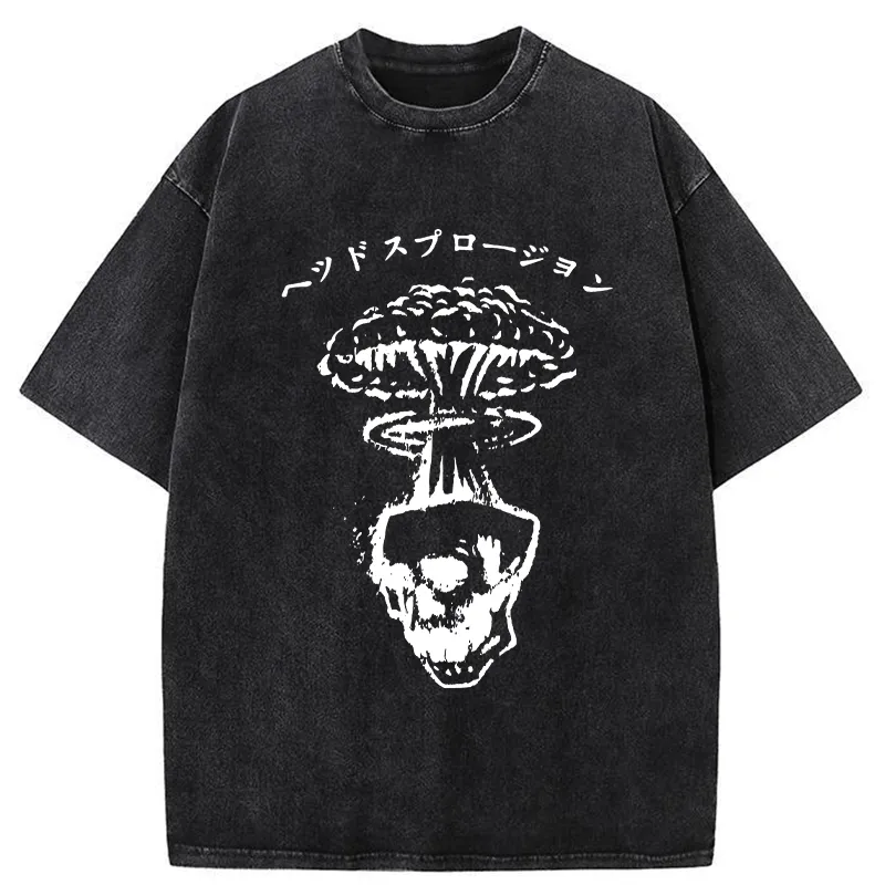 Tokyo-Tiger Head Explosion Washed T-Shirt