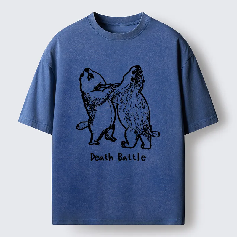 Tokyo-Tiger Groundhog Fighting Washed T-Shirt