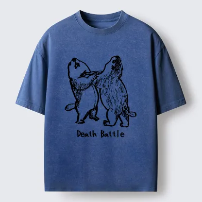 Tokyo-Tiger Groundhog Fighting Washed T-Shirt