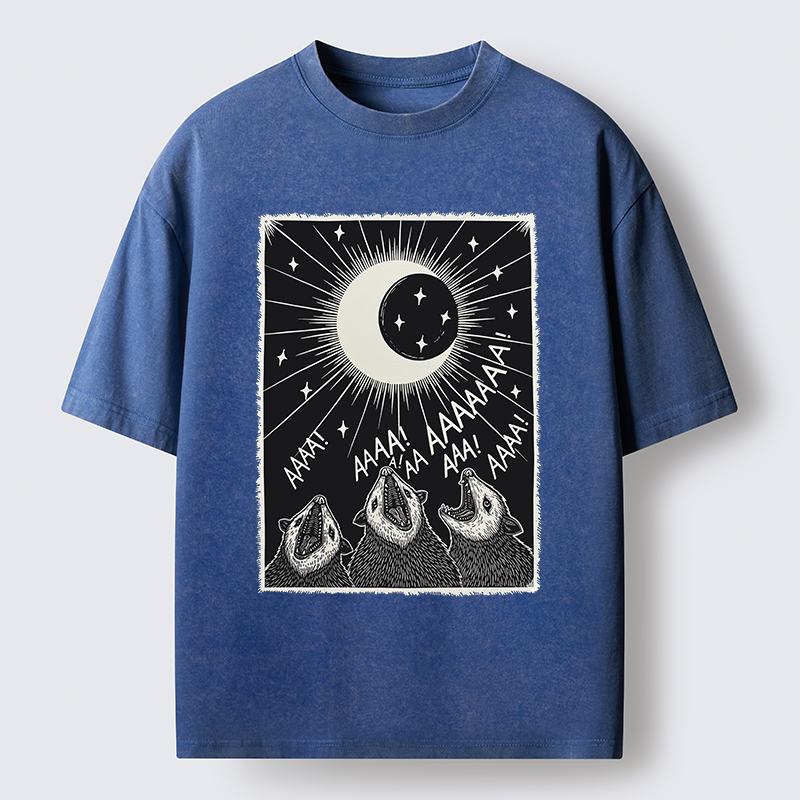 Tokyo-Tiger Howling Opossum Washed T-Shirt