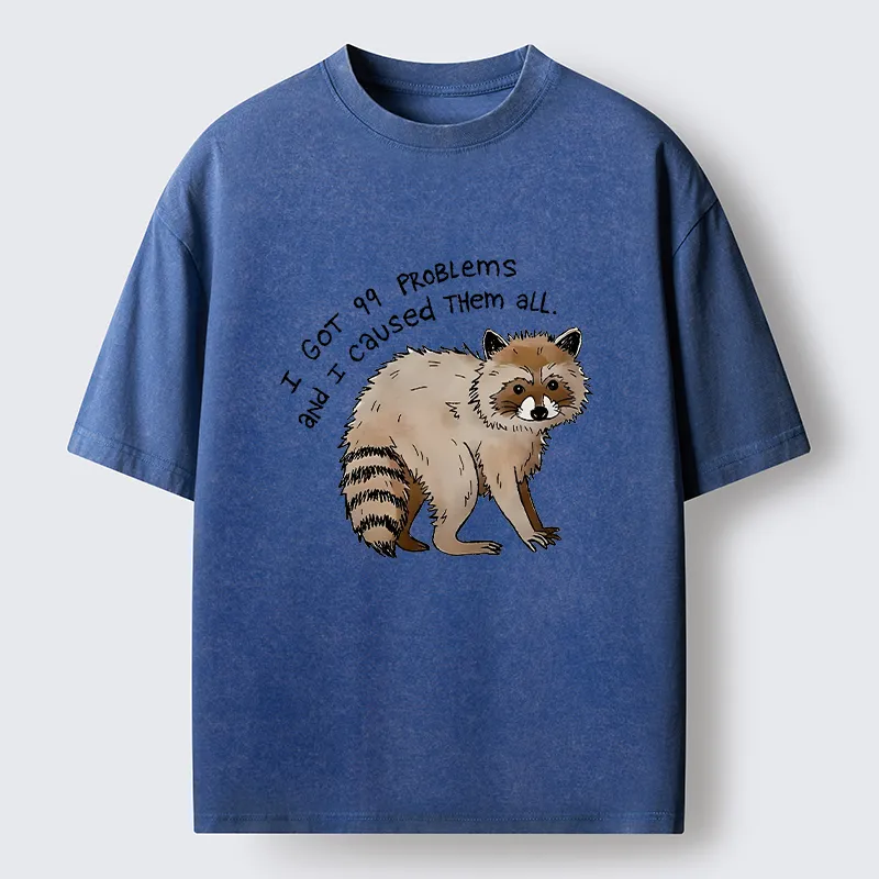 Tokyo-Tiger Raccoon Funny Meme Washed T-Shirt